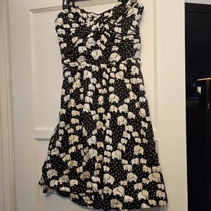 Strapless Elephant Print Dress
